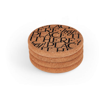 Black Toast Cork Coasters Set of 4-Elite Tins-Joanne Hudson Basics