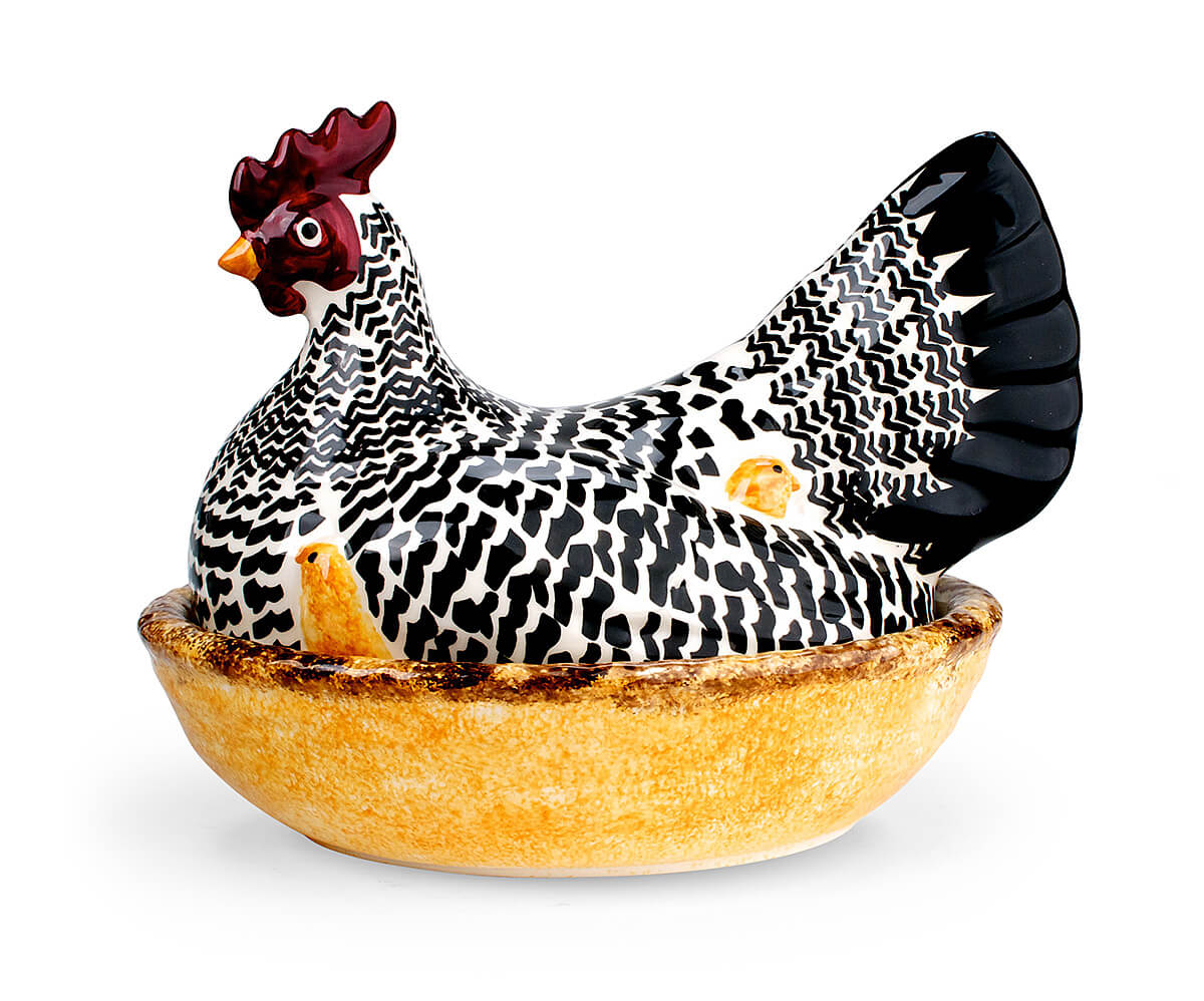 Black Toast Hen on Nest (Gift Boxed)-Emma Bridgewater-Emma Bridgewater Pottery-USA