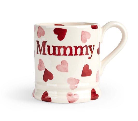 Pink Hearts Mummy 1/2 Pint Mug-Emma Bridgewater Pottery-Joanne Hudson Basics