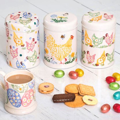 Polka Spring Chickens Set of 3 Round Tin Caddies-Elite-Joanne Hudson Basics