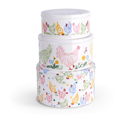 Polka Spring Chickens Set of 3 Round Cake Tins-Elite-Joanne Hudson Basics