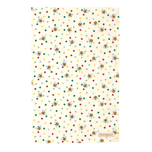 Bumblebee & Small Polka Dot Tea Towel-Elite Tins-Joanne Hudson Basics