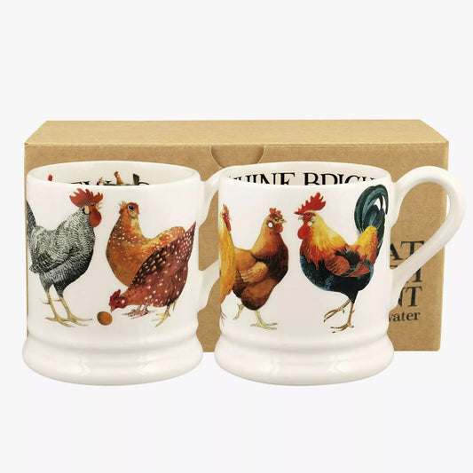 Rise & Shine 1/2 Pint Mug Set of Two (Gift Boxed)-Emma Bridgewater Pottery-Joanne Hudson Basics