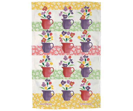 Wallflower Jugs on Shelf Tea Towel-Emma Bridgewater-Emma Bridgewater Pottery-USA