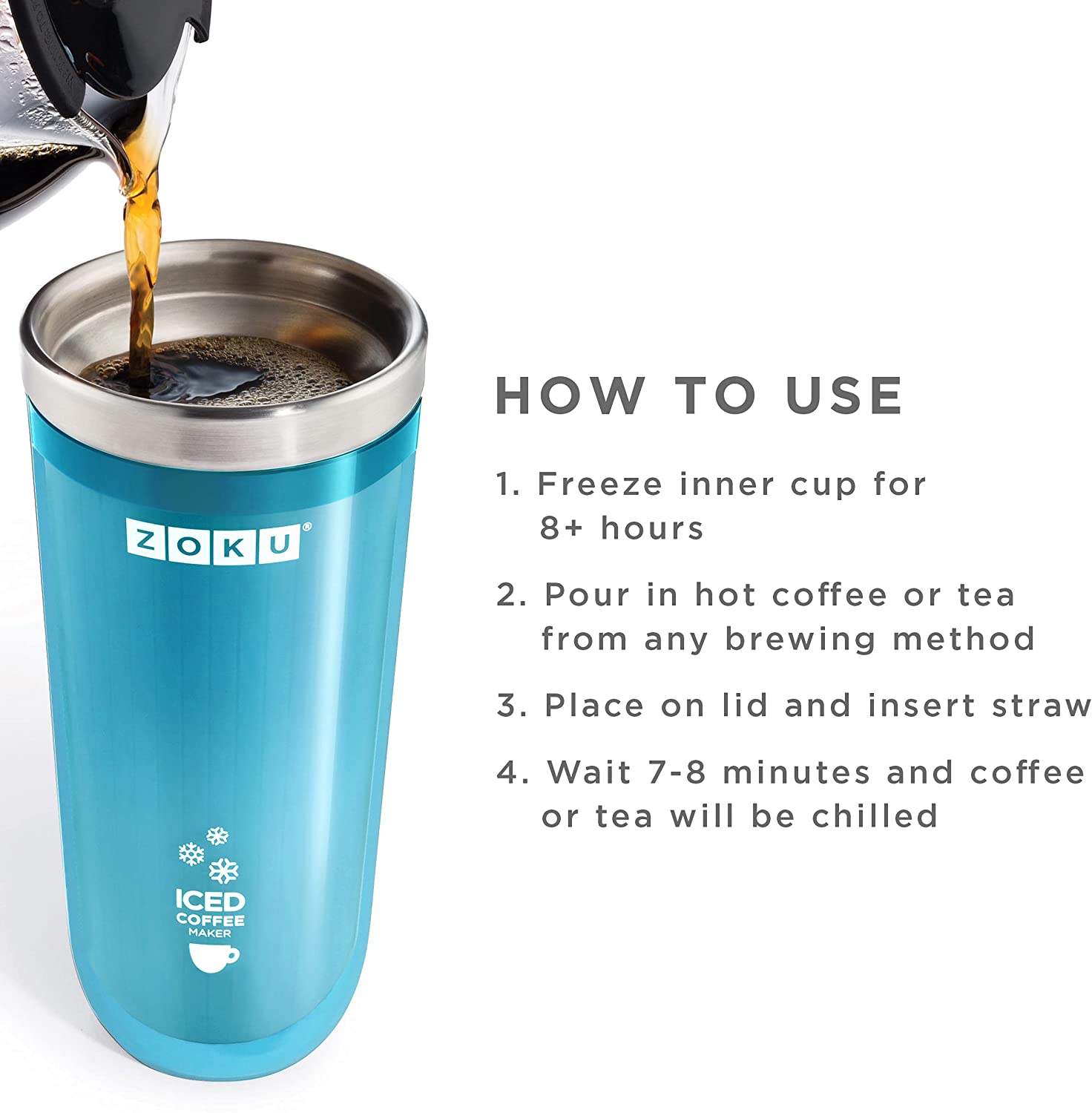 Zoku iced coffee 2025 maker travel mug